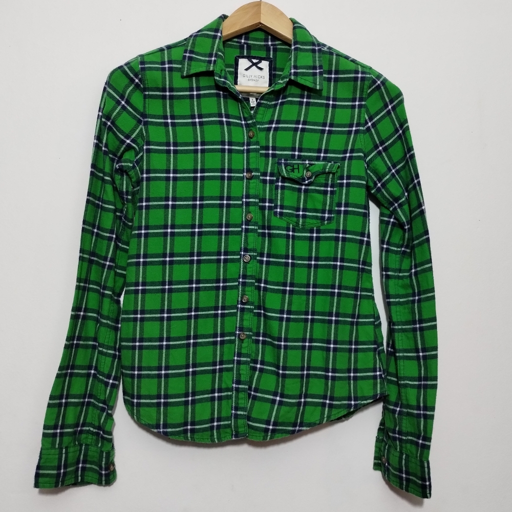 Gilly Hicks Sydney Sz S Long Sleeve Flannel Button Down Shirt